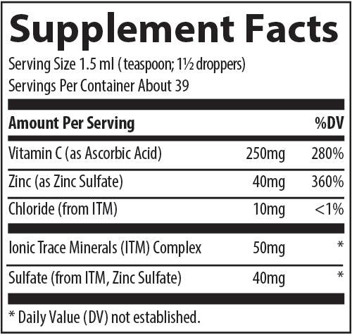 Liquid Ionic Zinc + Vitamin C - Trace Minerals